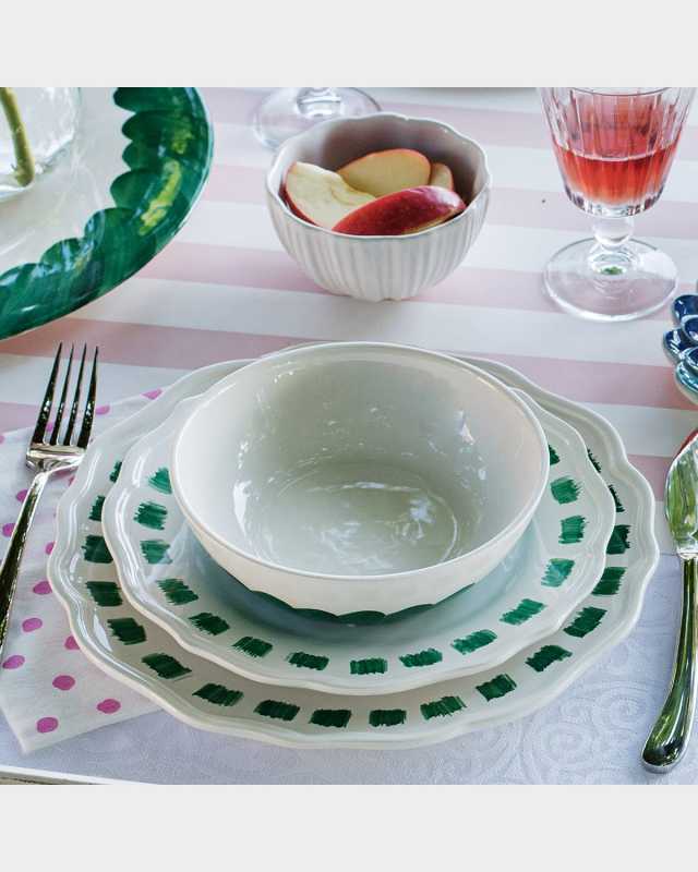 Lisbon Green Stitch Dinner Plate